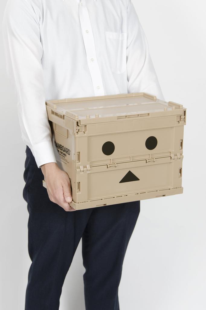 TRUSCO Danbo Thin Foldable with Lid and No Storage Container, 20L, Lock, TR-SC20-A-DNB, Case/Box