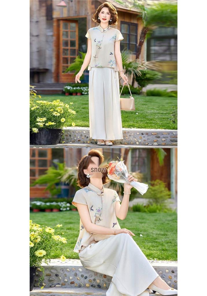 2026 New Stylish Two-Piece Summer Set for Middle-Aged and Elderly Women