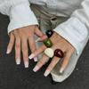 Vintage Irregular Smooth Resin Plastic Ring for Women, New Trend Bohemian Geometric Ring, Aesthetic Party Jewelry