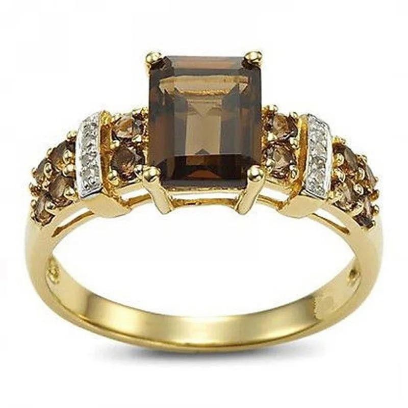 New Fashion  Inlaid Ring Multi-color Square Ladies Ring Whole Sale Rings for Women