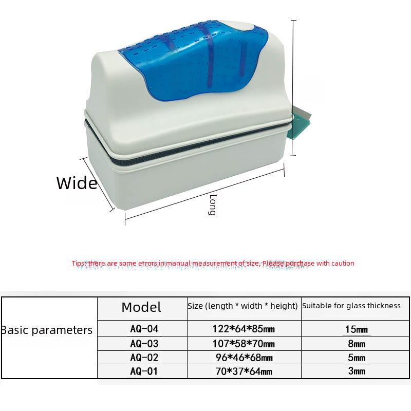 Doppelseitiger magnetischer Aquarienglasschaber und Bürstenreiniger