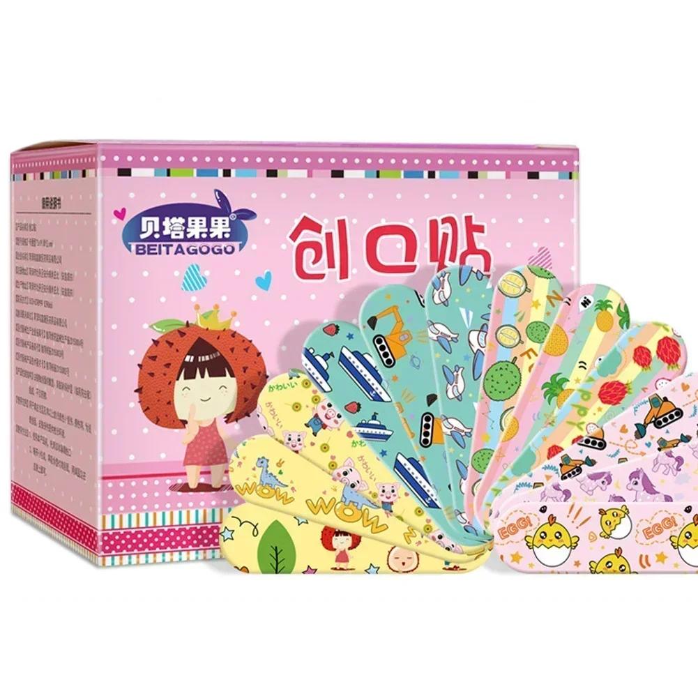 120pcs Cartoon Animal Pattern Waterproof Hemostasis Kids Band Aid Stickers Adhesive Bandage Wound Strips Plasters for Children