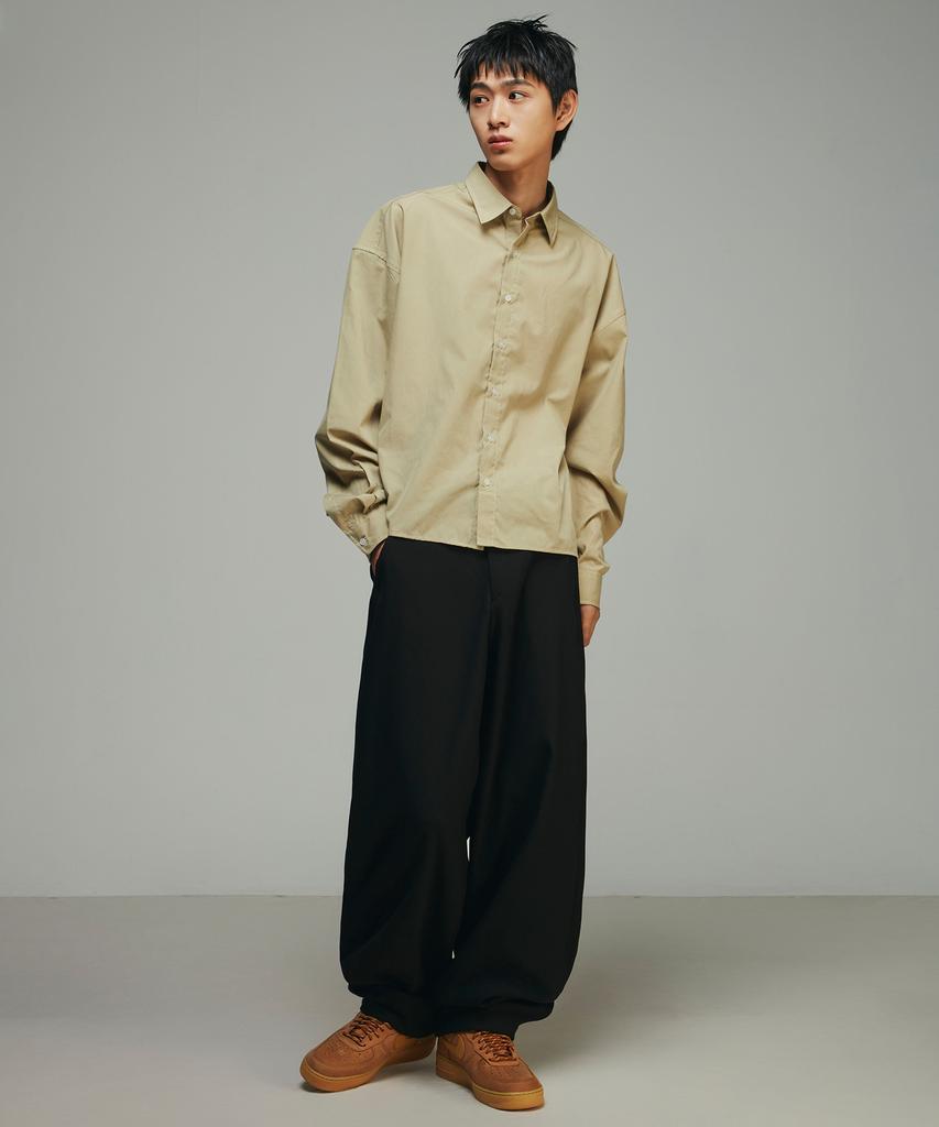 SIGNATURE Brushed Semi-Balloon Fit Slacks [Black]