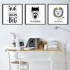 Panda lion cat dream big Cartoon Animal Panda Lion Canvas Children Room Kindergarten Decorative Hanging Painting Canvas Painting No Frame