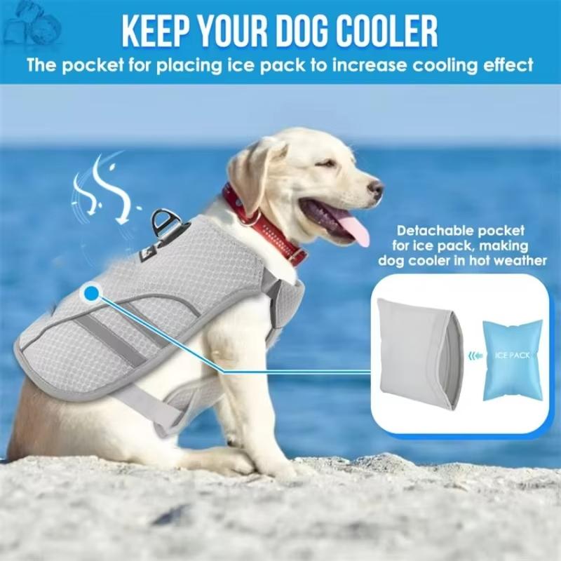 Summer Pet Dog Cooling Vest Heat Resistant Cool Dogs Clothes Breathable Jacket For Medium Large Dogs French Bulldog door Walking