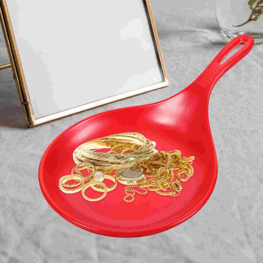 Restaurant Home Plates Food Serving Storage Tray with Handle Reusable Spoon Large