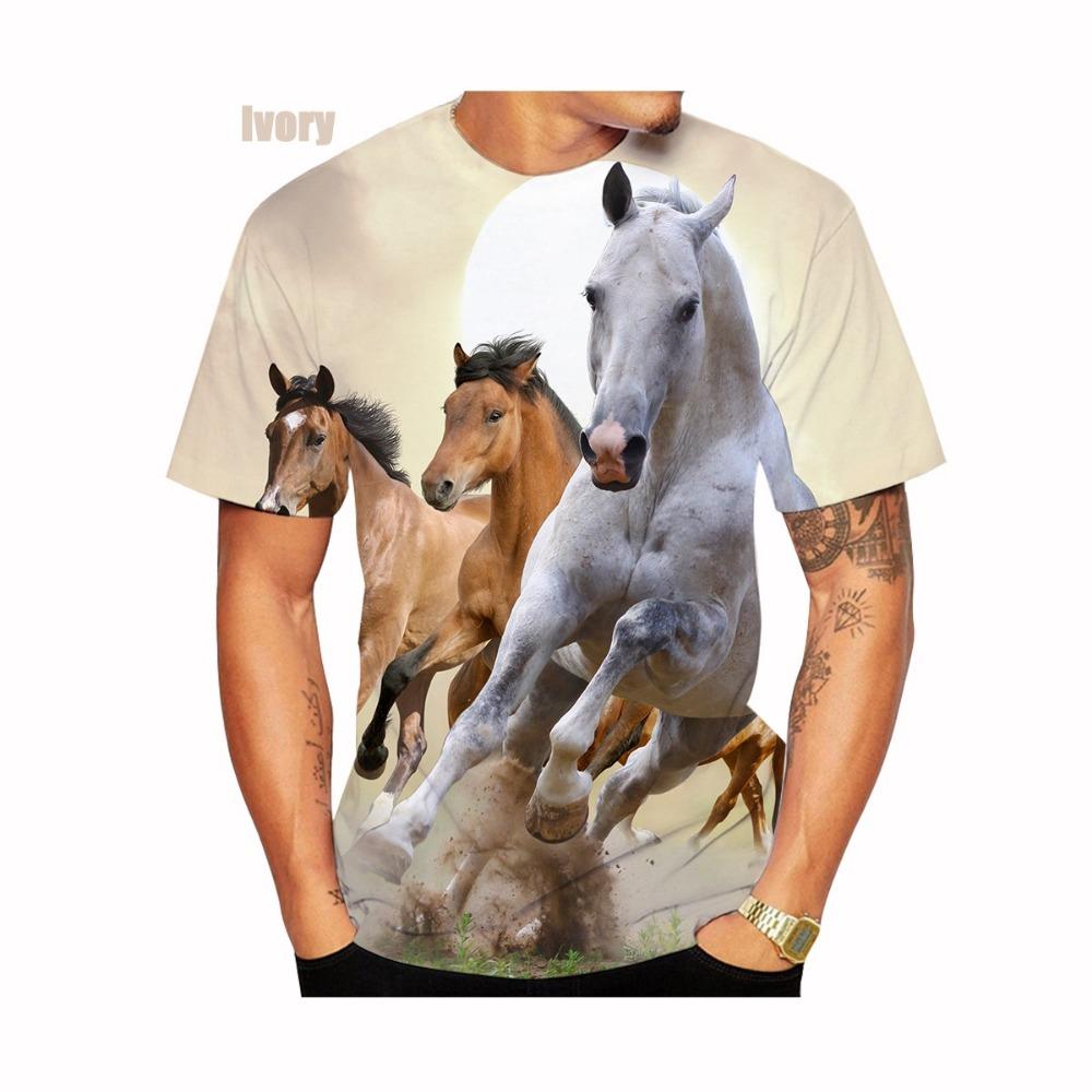 New Fashion Horse 3D Printied Mens and Women T Shirts Animal Horse Printied Casual Loose Short Sleeve Size XS-5XL