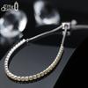 EFFIE QUEEN S925 Silber 2mm Mehrfarbiger Zirkonia Tennisarmband Damenarmband Idealer Schmuck für Bankettparty SB149