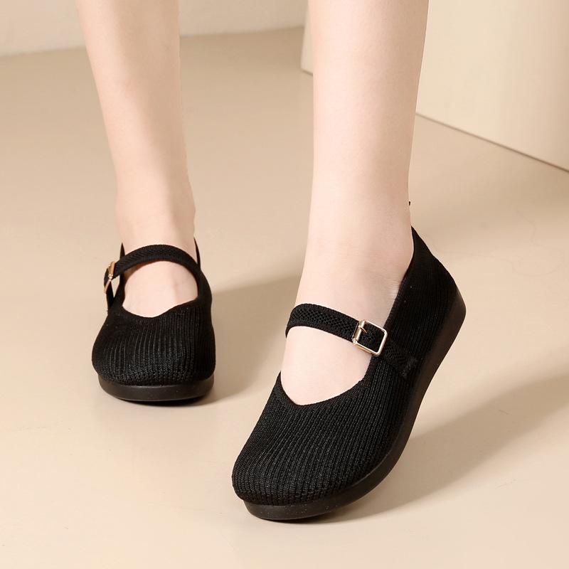 Cloth Shoes Spring New Women's Sports Shoes Flying Woven Shoes Breathable Non-slip Casual Shoes Driving DNU Shoes