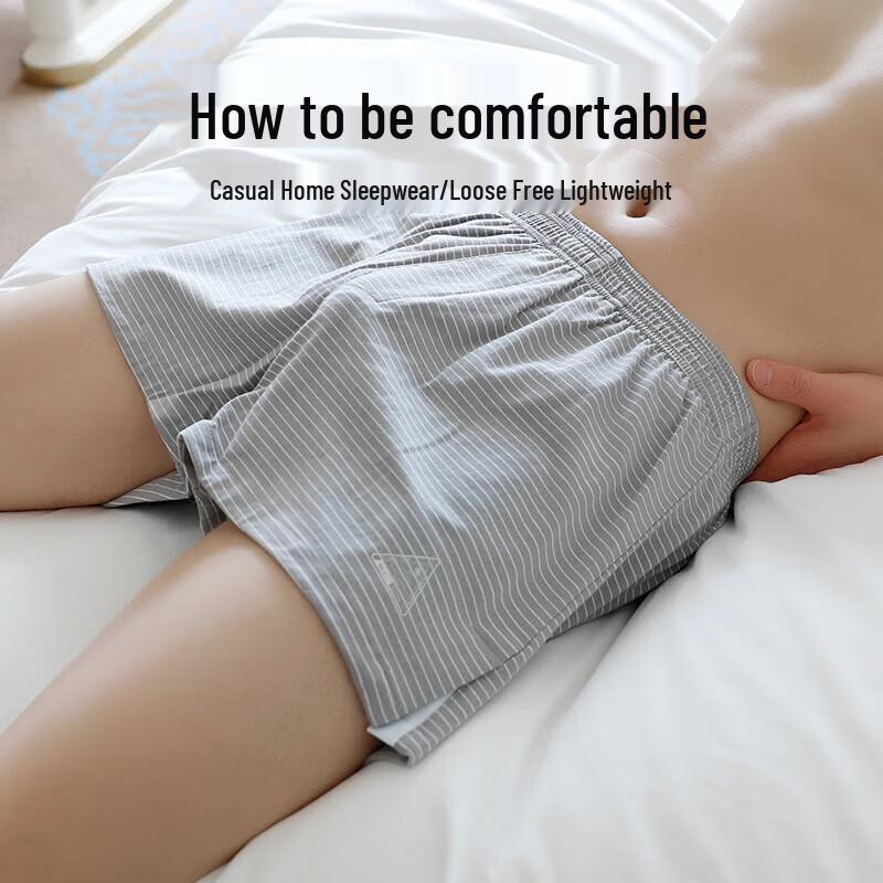 LANGSHA Men's Pure Cotton Loose Boxer Briefs