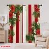 2pcs,2D plane printing Light Filtering Curtains Tropical Santa Beach Scene with Palm Trees & Ocean Versatile Polyester (without
