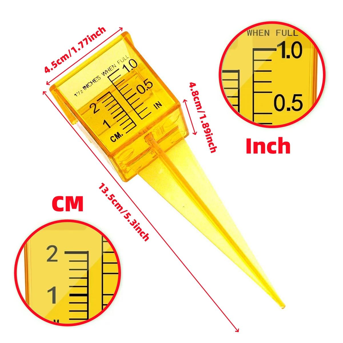 

1.5 Rain Gauge with Dual Scale Inches/Centimeters Garden Lawn Sprinkler Gauge Outdoor Multifunctional Water Measuring Tool 4Pcs