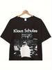 Klaus Schulze Signature Music & Tropical Art T-Shirt - Black Short Sleeve Tee with Iconic DJ/Producer Logo Print