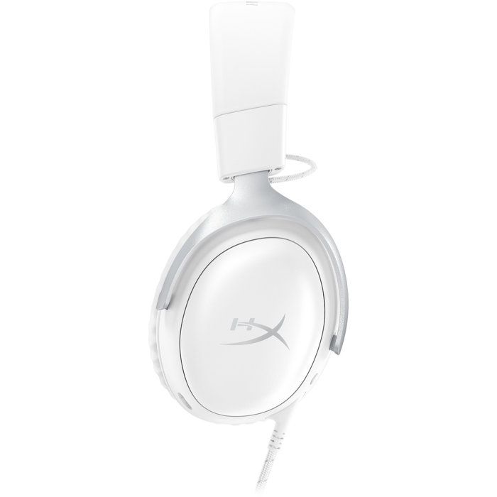 Headset Gamer com Fio HyperX Cloud III branco para PC PS5 PS4 Xbox X|S Xbox One Switch, Mac dispositivos móveis com dongle e USB C para USB A