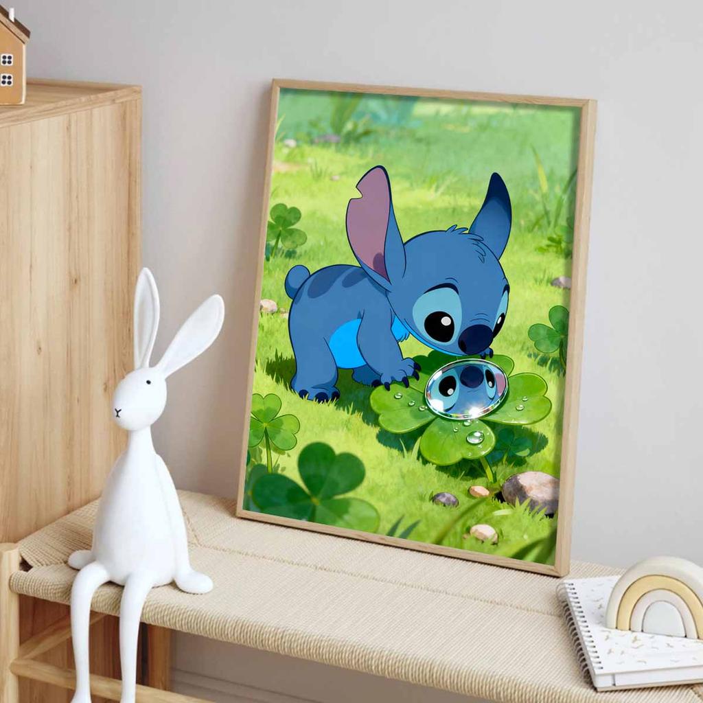 Diamond painting set Disney full diamond 5D Stitch looking at clover diamond art home decoration creative handicrafts