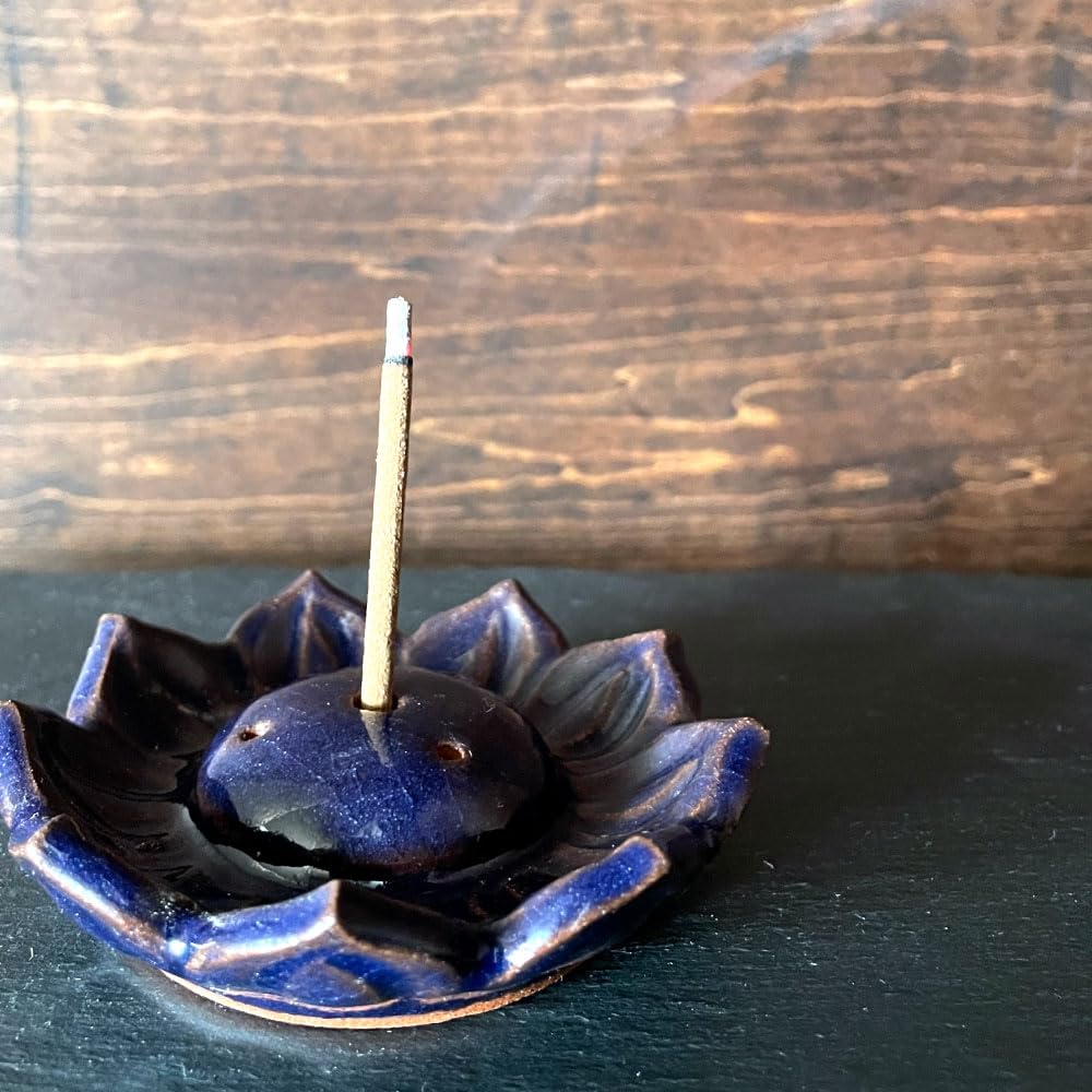 OVER-9 Incense Holder, Incense Stick Holder, Spill-Proof Ash, Cleansing Incense, Tibetan Incense, Five Elements, Blue