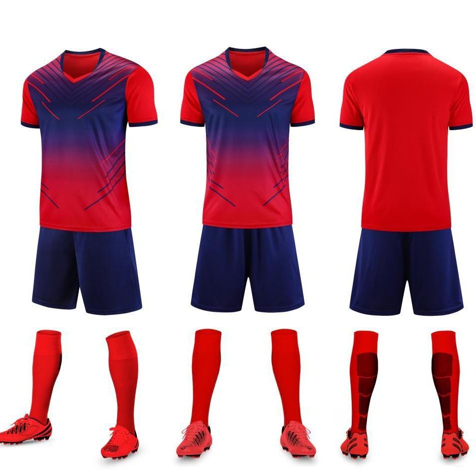 Summer New Short Sleeve Adult Children'S Team Competition Team Uniform Football Training Uniform Men'S And Women'S Set 6202