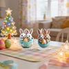 Easter Bunny Table Decor 2D Flat Acrylic Bunny Egg Desktop Easter Ornament, Spring Rabbits And Egg Table Sign Decorations