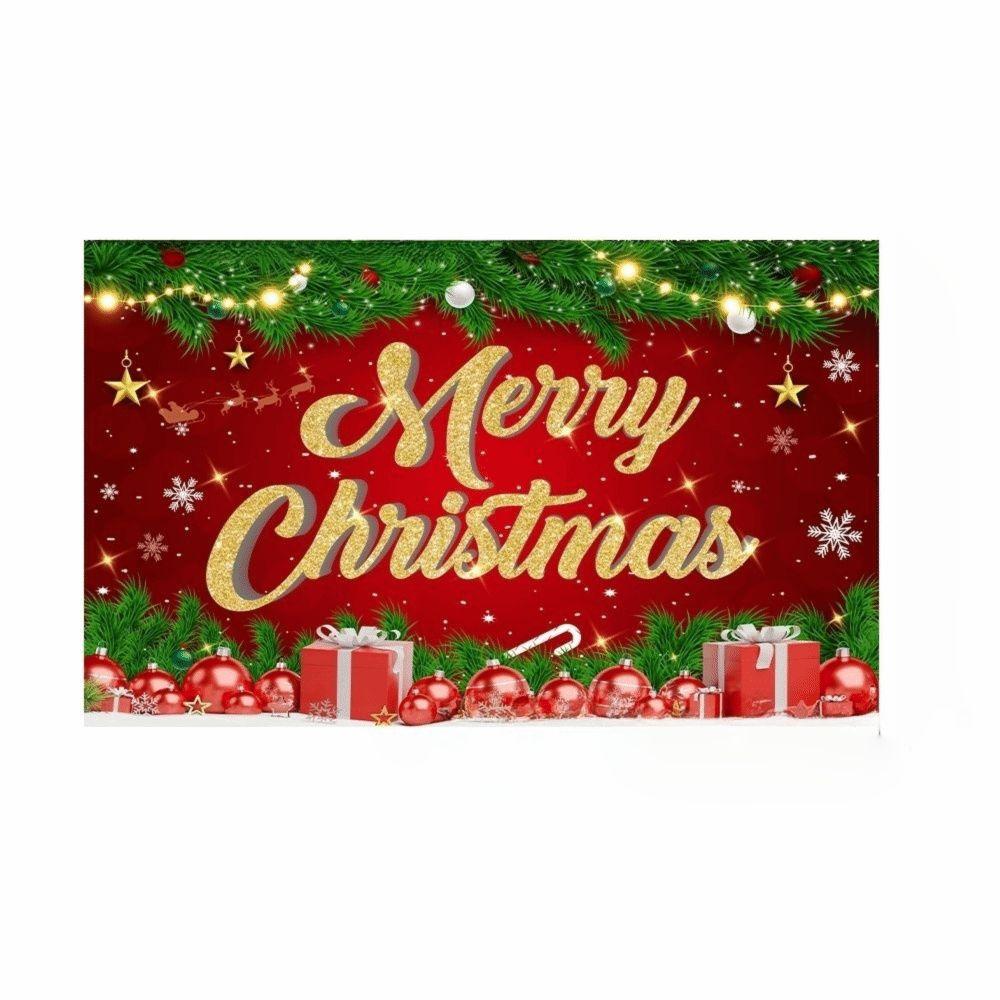 Red Happy Christmas Photography Backdrop Cloth Christmas Festival Christmas Background Banner 180x110cm Celebrate Party