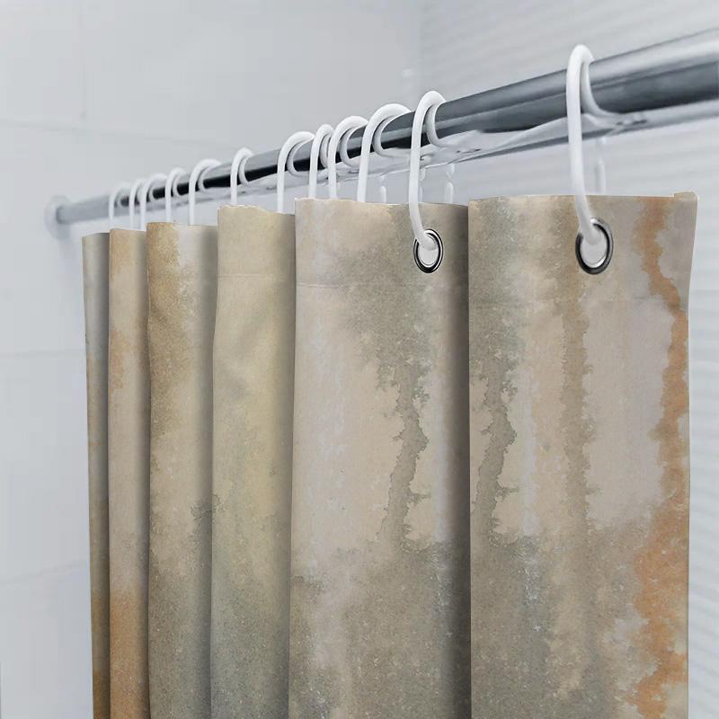 Luxusní koupelnový sprchový závěs s moderním dekorativním vzorem ve stylu akvarelu, voděodolná látka pro koupelny, oranžový, béžový, gr