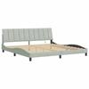 VidaXL Cadre de Lit avec Lumières LED, Lit Rembourré avec Sommier à Lattes, Lit Double, Lit Adulte, Moderne, Gris Clair 3213799