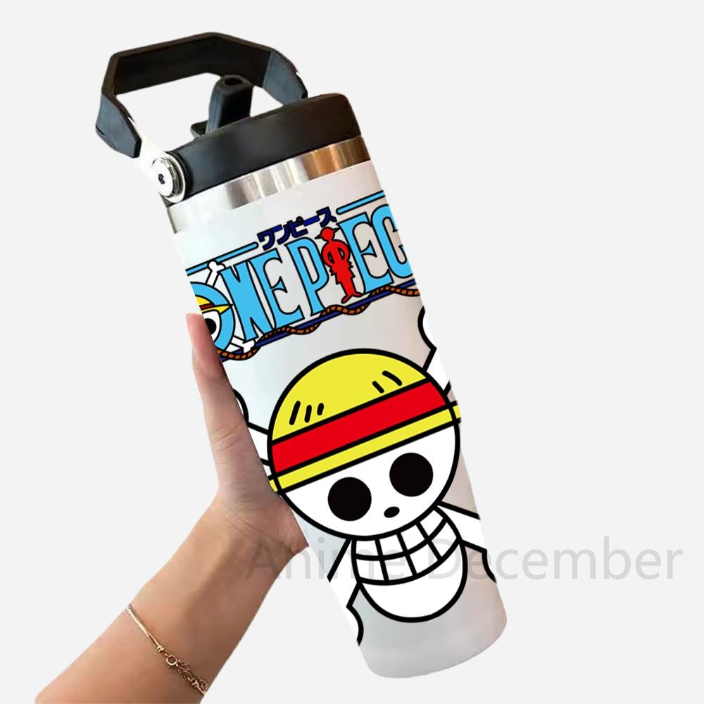 30oz Anime Americká Jednoduchá Jednobarevná Nerezová Termoska Přenosný Hrnček na Vodu do Auta Termoizolační Studený Ledový Hrnček