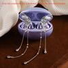 Clips d'écouteurs créatifs papillon, cristaux artificiels, pompons, accessoires pour casque, set de deux pièces, décorations d'écouteurs argentées