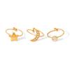 Europese & Amerikaanse 18k Goud Verguld Roestvrij Staal Diamant Ring Set - Lichte Luxe Dames Sieraden