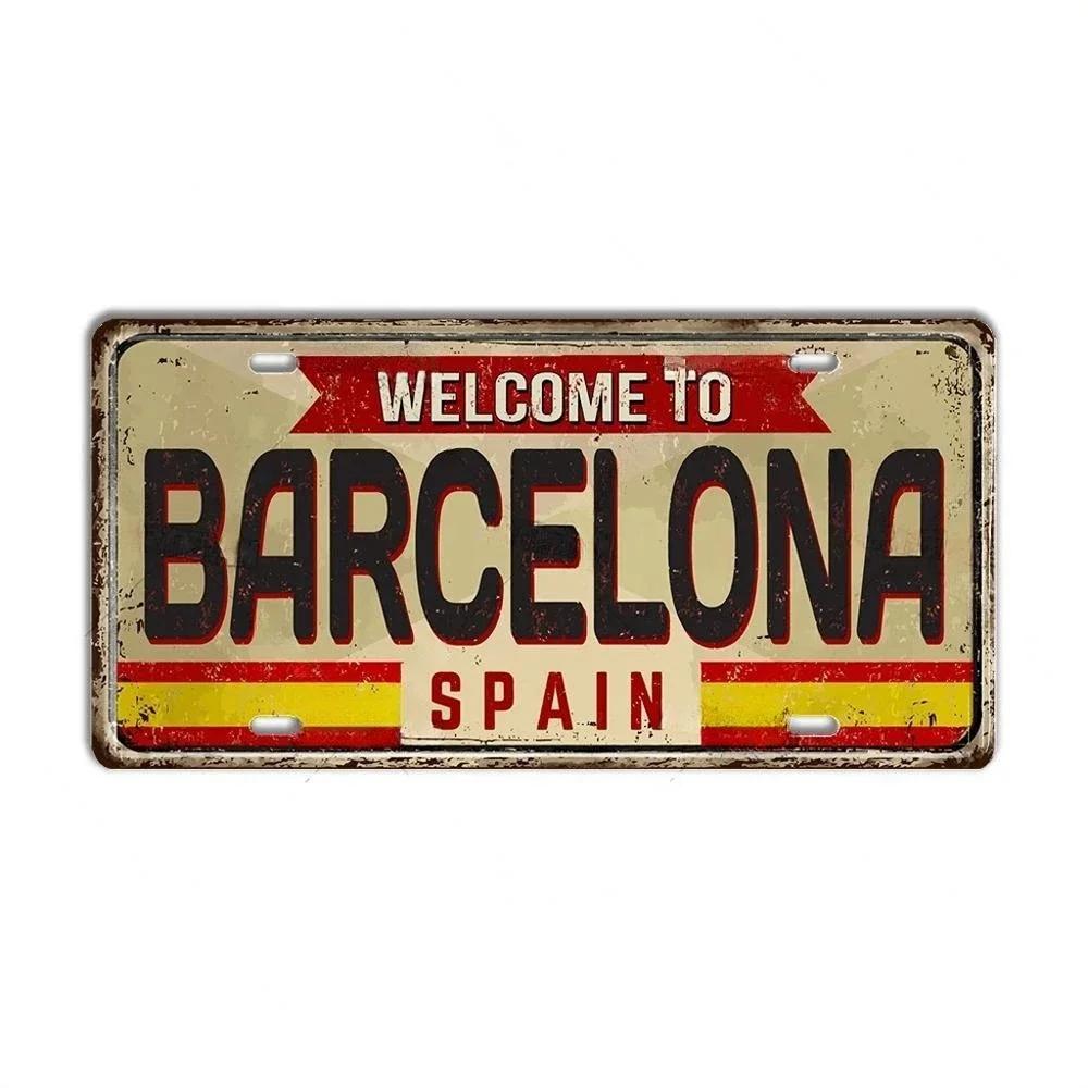 Vintage Berlin Madrid New York Paris Country City Stil Platte Metallschild Plakette Blechschild Man Cave Bar Club Poster Dekoration