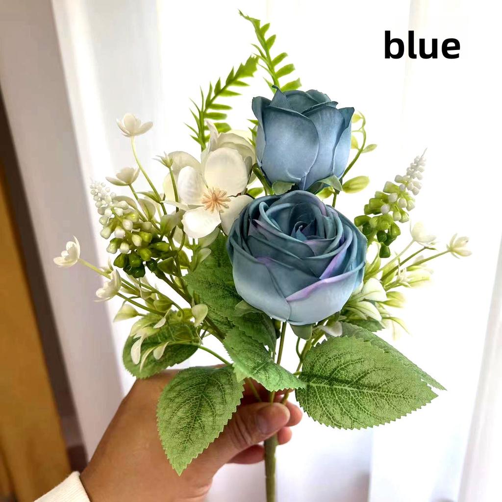 Nordic Simulation Flower 5-Forked Persian Grass Rose Fake Flower Decorate Wedding Venue with Floral Bouquets  Decorations Shooting Props