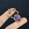 Amethyst Pendant Gemstone Jewelry, Copper Electroformed Silver Pendant, Gift For Women Handmade Pendant