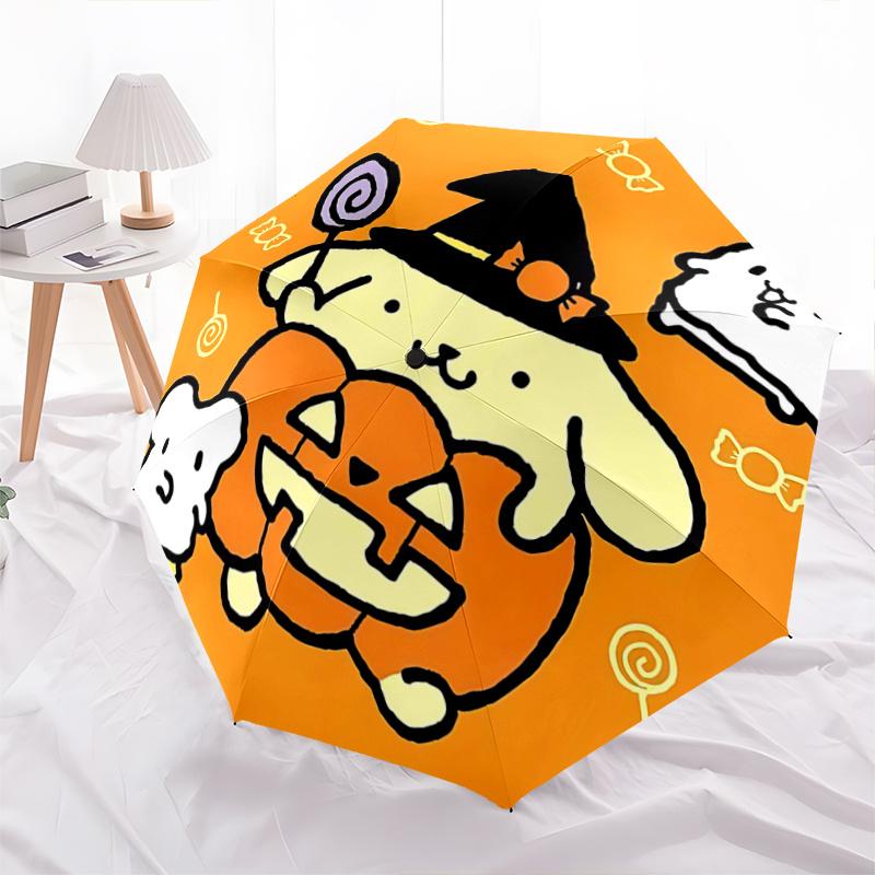 

1pc Halloween Pompompurin Pumpkin Jack-o -Lantern Automatic Opening/Closing Umbrella with Foldable Design, 8-Bone Iron Frame, Outdoor Use, Festival Gi