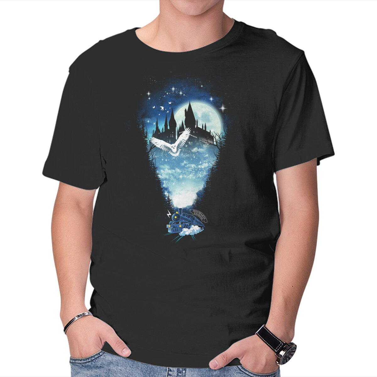 Unisex Crew Neck T-Shirt Magical Express Graphic Short Sleeve Casual Tee M