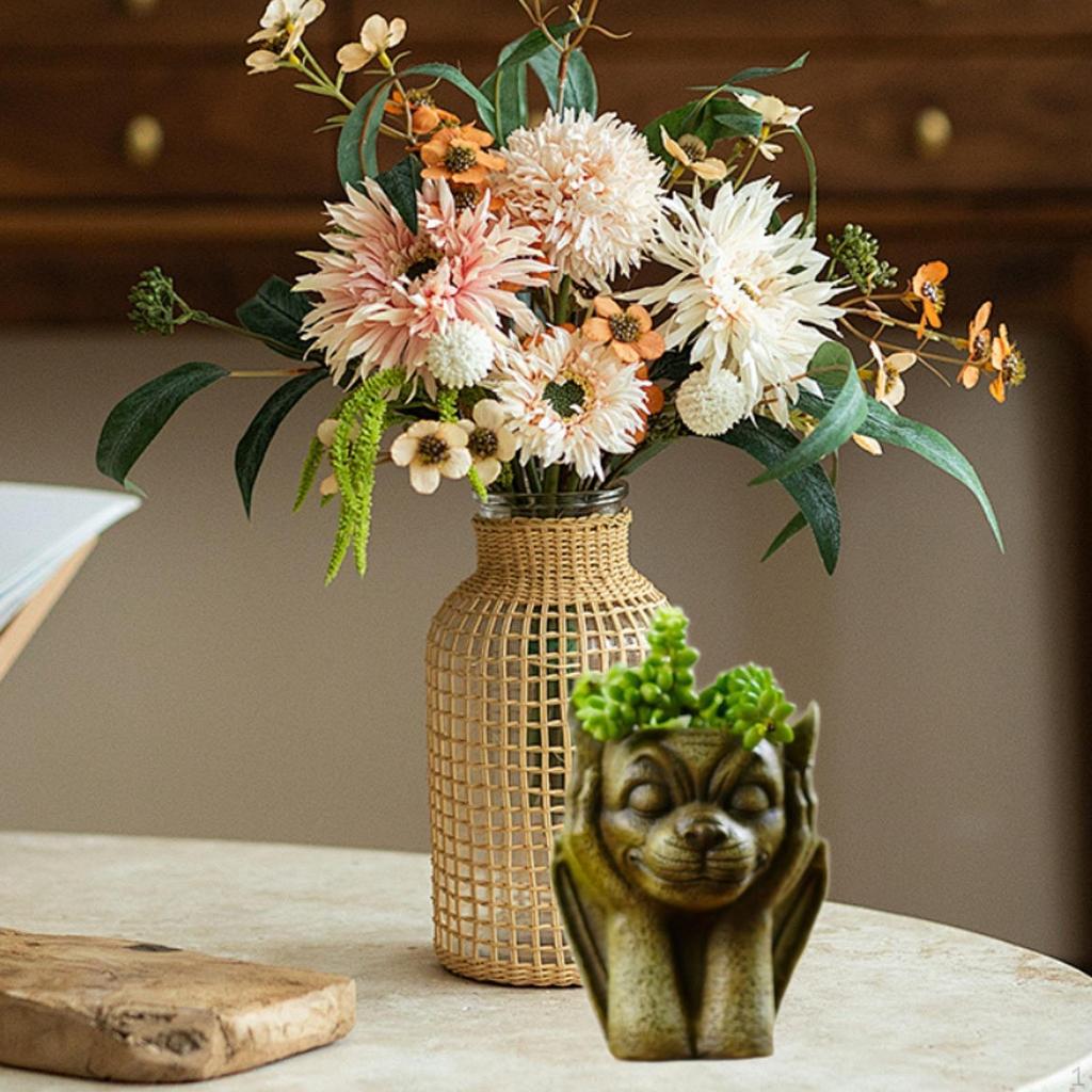 Gargoyle Sculpture Flower Planter for Plant Small Landscaping Gothic Flowerpot Pot