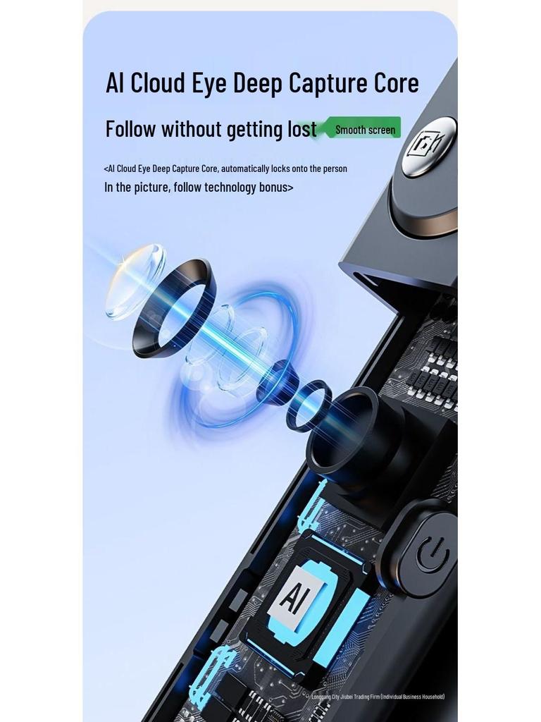 Stabilisator 360 AI Auto-Follow Gimbal: Selfie-Stick mit Gesichtserkennung & Anti-Shake für Mobiltelefone