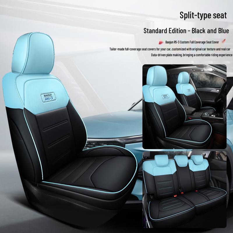 QQG Maßgefertigter Sportsitzbezug aus Leder für Baojun RS-3: Ganzjahres-Kissenpolster