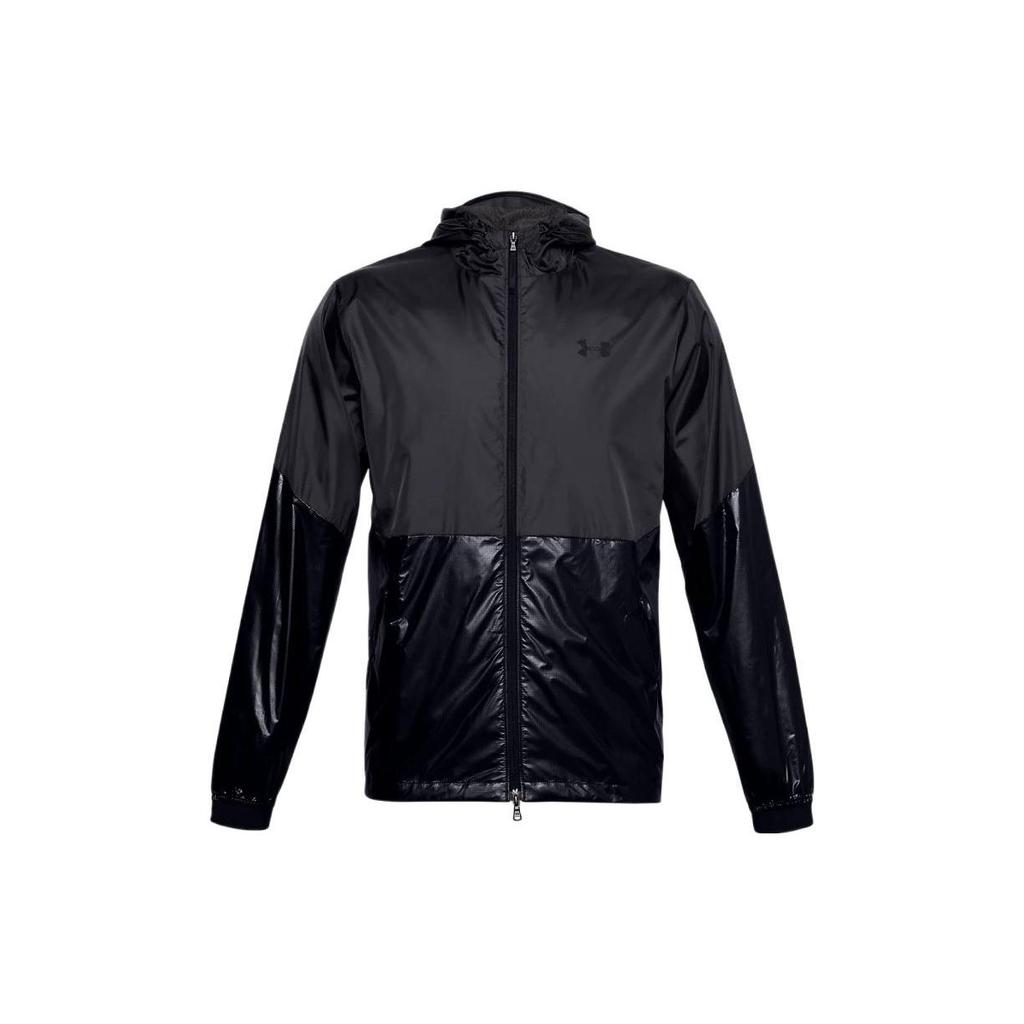 Under Armour Recover Legacy Training Lightweight Hooded Jacket With Logo Patchwork Men Jacket Black 1353370-590