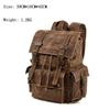Retro Multi-Pocket Waxed Canvas Travel Backpack for Men
