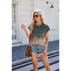 Summer New Round Neck Striped Loose Short Sleeved Women T-shirt Top