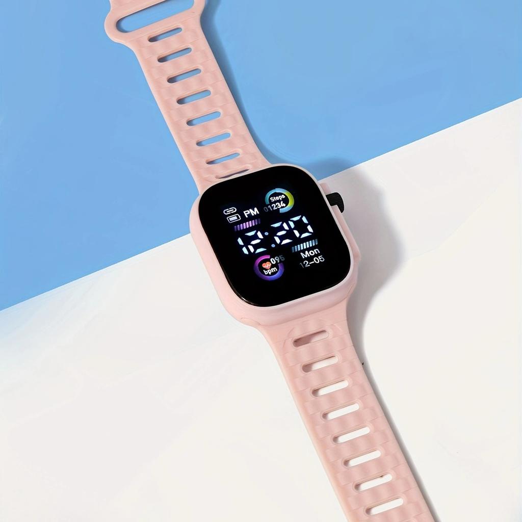 Electronic Digital Watch 30m Waterproof Large Square Dial Luminous Wrist Watch for Adults Men and Women