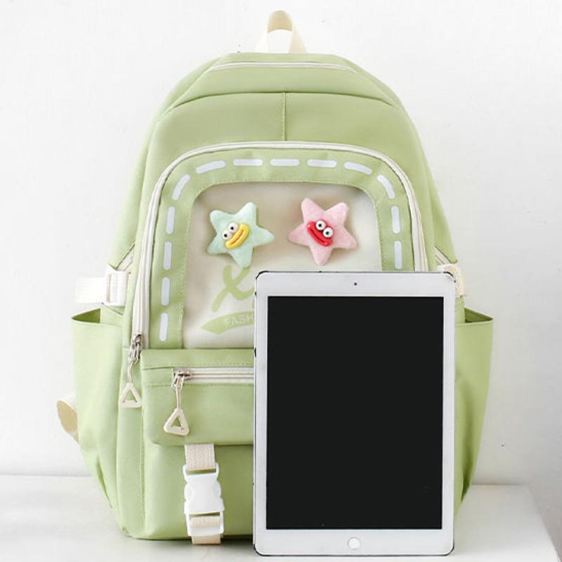 4pcs Set Large Capacity Backpack for Girl Boy Elementary School Fresh Bag Cute and Versatile Backpack for Junior High School Students