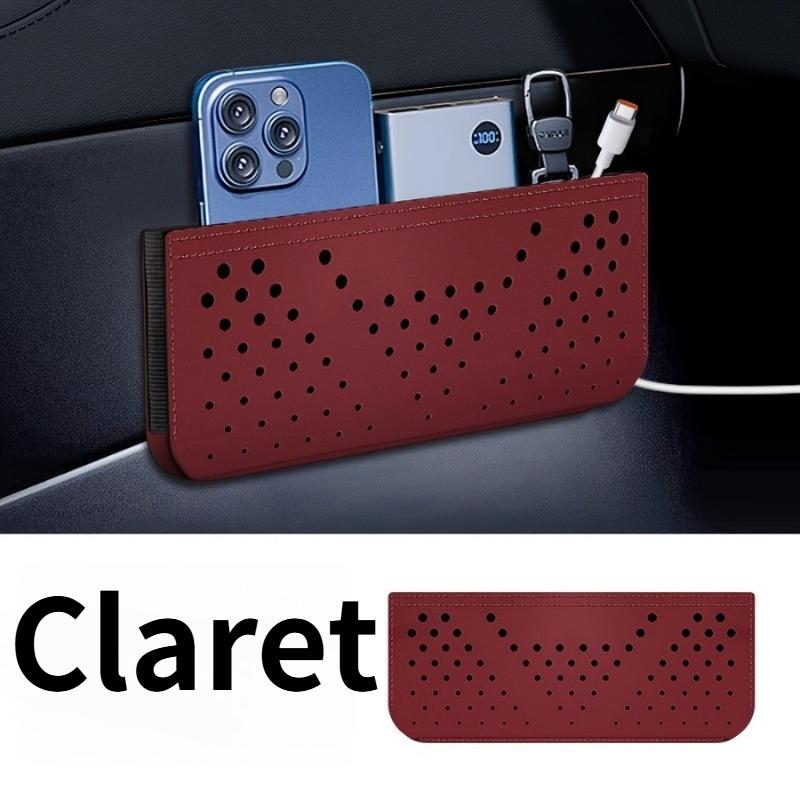 

1pc Car Net Storage Bag Car General Storage Box Multi-Functional Storage Bag Mobile Phone Bag Hanging Bag Paste Type кларет