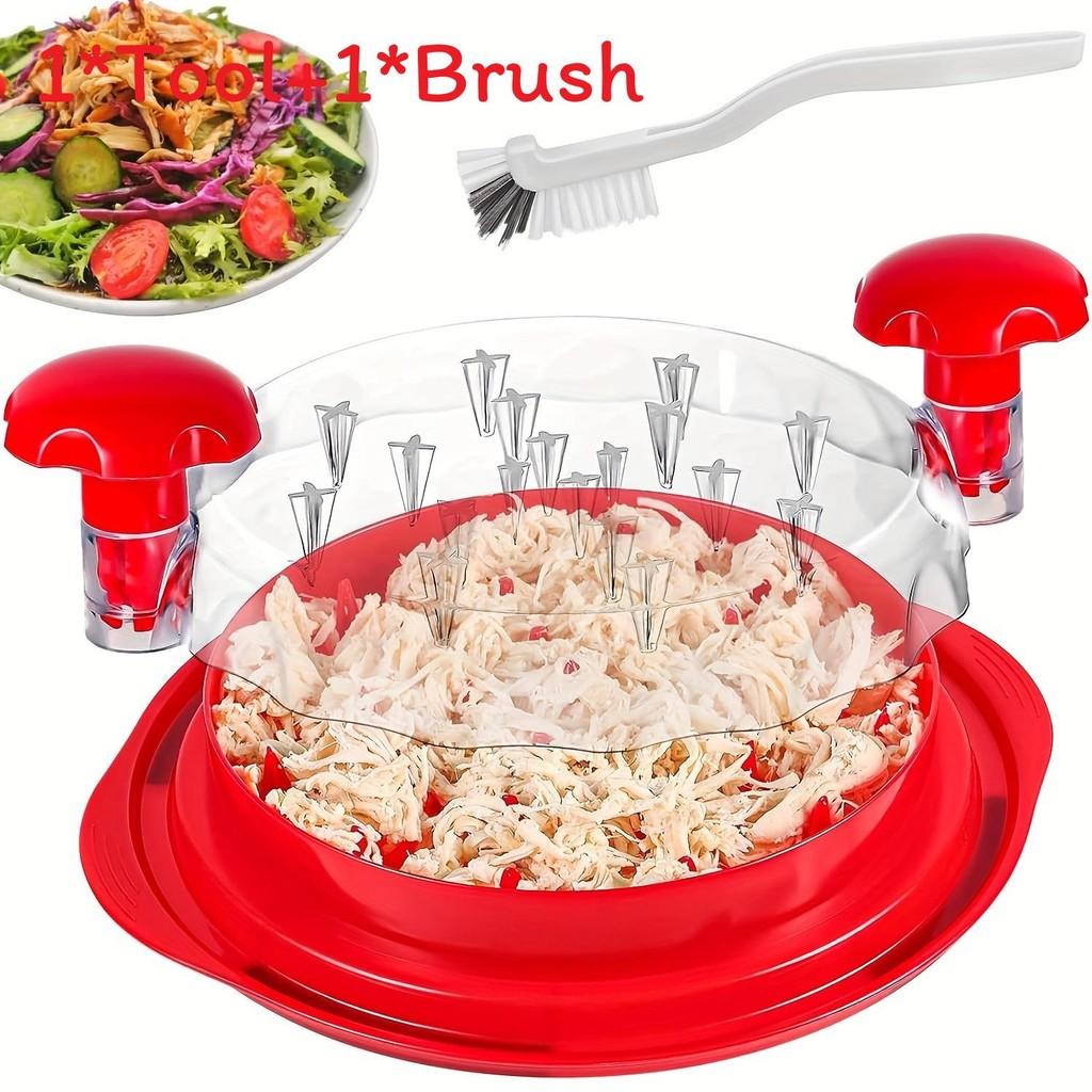 Shredder Chicken With Transparent Cover Large Anti Slip Rotating Kitchen Tool