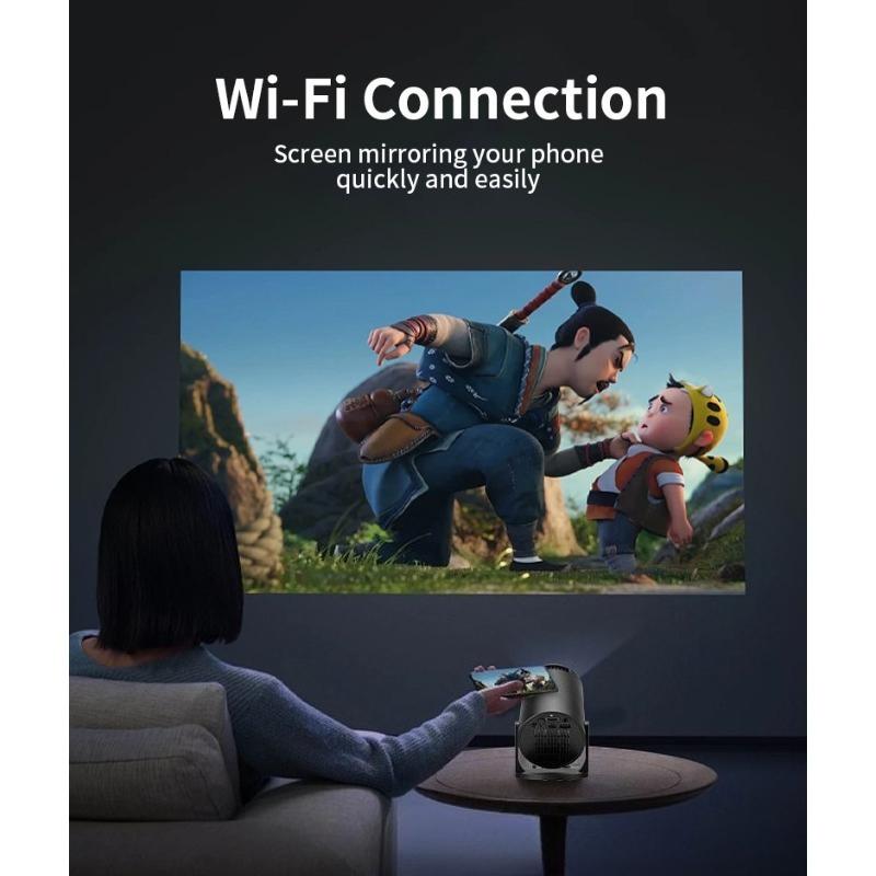 The New M5 Wireless WIFI Same Screen Mobile Phone Can Be Connected To TYPE-C Cable Power Bank Portable Projector