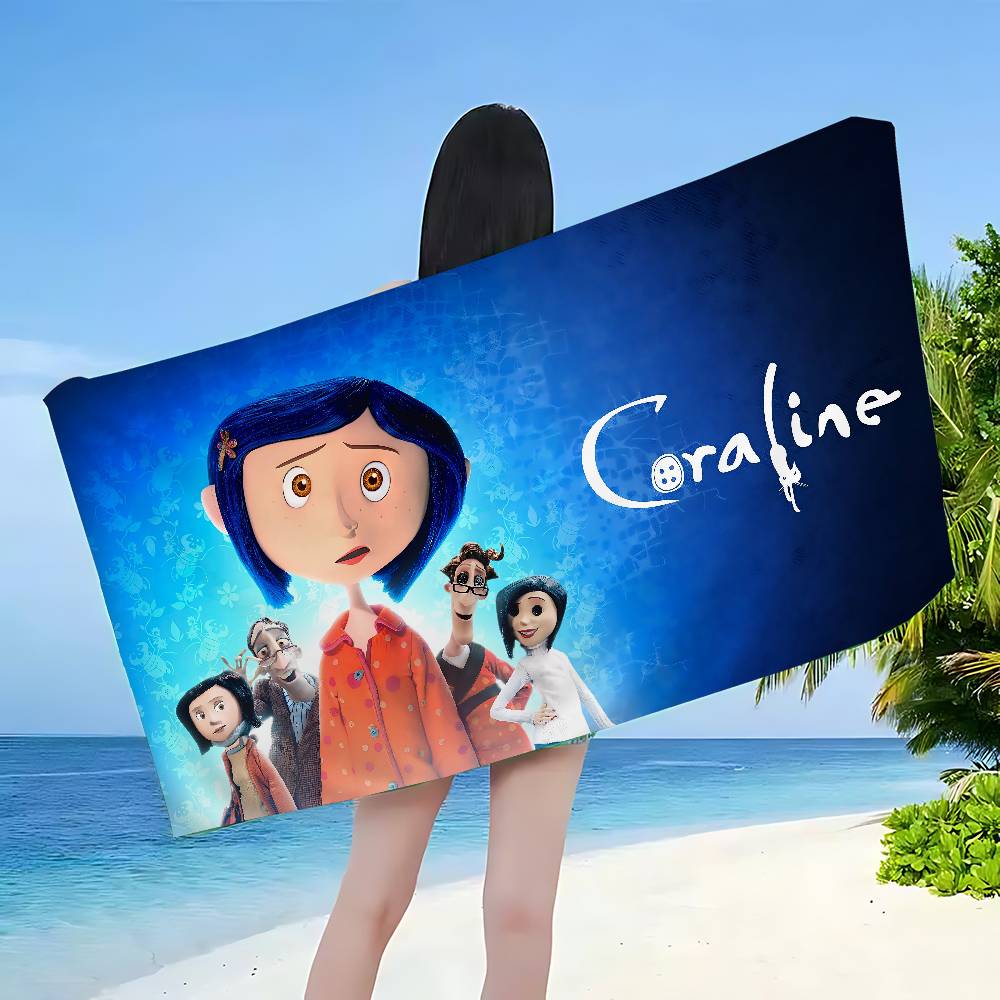 C-Coraline-S Microfiber Blanket Quick Drying Beach Towels Oversized Printing Super Absorbent Pool Towel Blanket