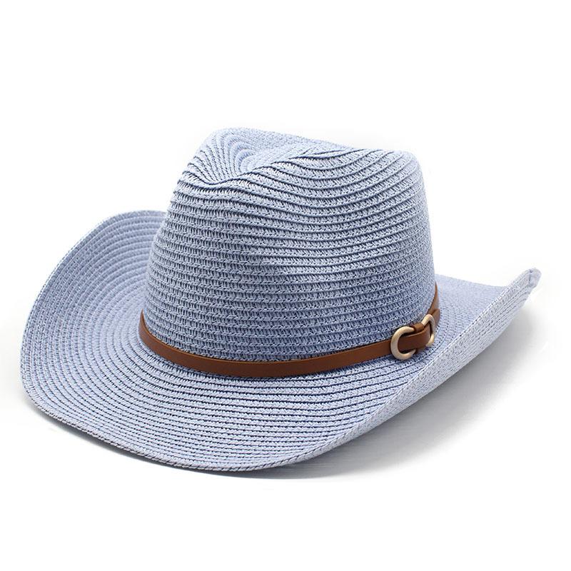 Western Cowboy Hat British Jazz Lady Big Eaves Mountaineering Hat Summer Knitted Cool Hat Internet Celebrity