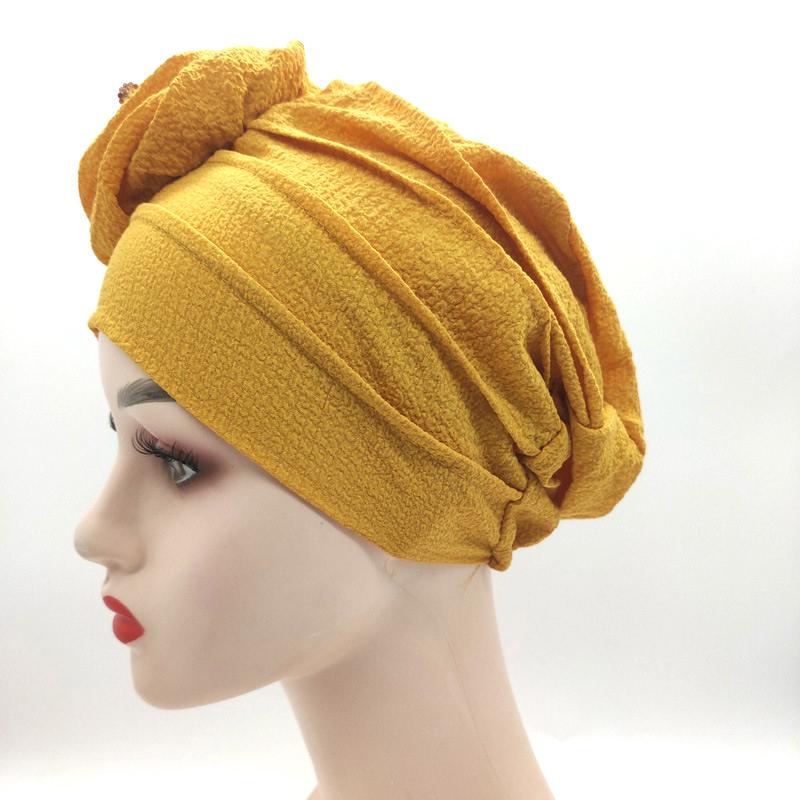 Women's Muslim Hot Rhinestone Pan Flower Hat Side Pan Flower Head Hat