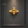 Decorative Bee Figurines for Home Vintage Gilded Resin Figurine, Lifelike 3D Insect Sculpture with Built-In Wall Small Gold Statue Hook, Light Luxury