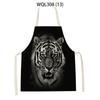 Tropical Plant Aprons for Women Men Sleeveless Kitchen Apron Letters Animal Pattern Pinafore Home Cooking Baking Cleaning Tools
