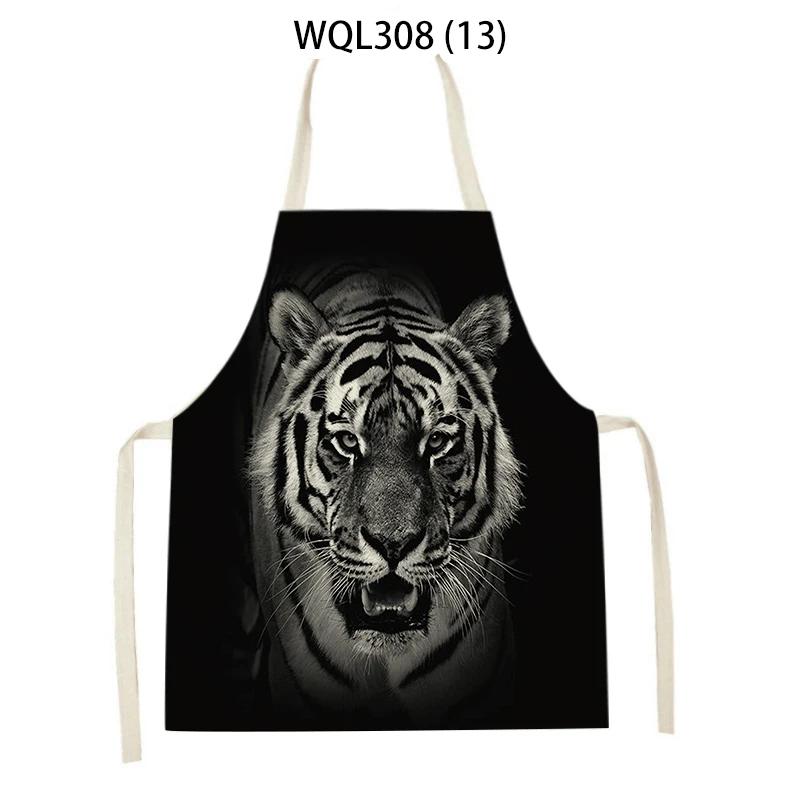 Tropical Plant Aprons for Women Men Sleeveless Kitchen Apron Letters Animal Pattern Pinafore Home Cooking Baking Cleaning Tools